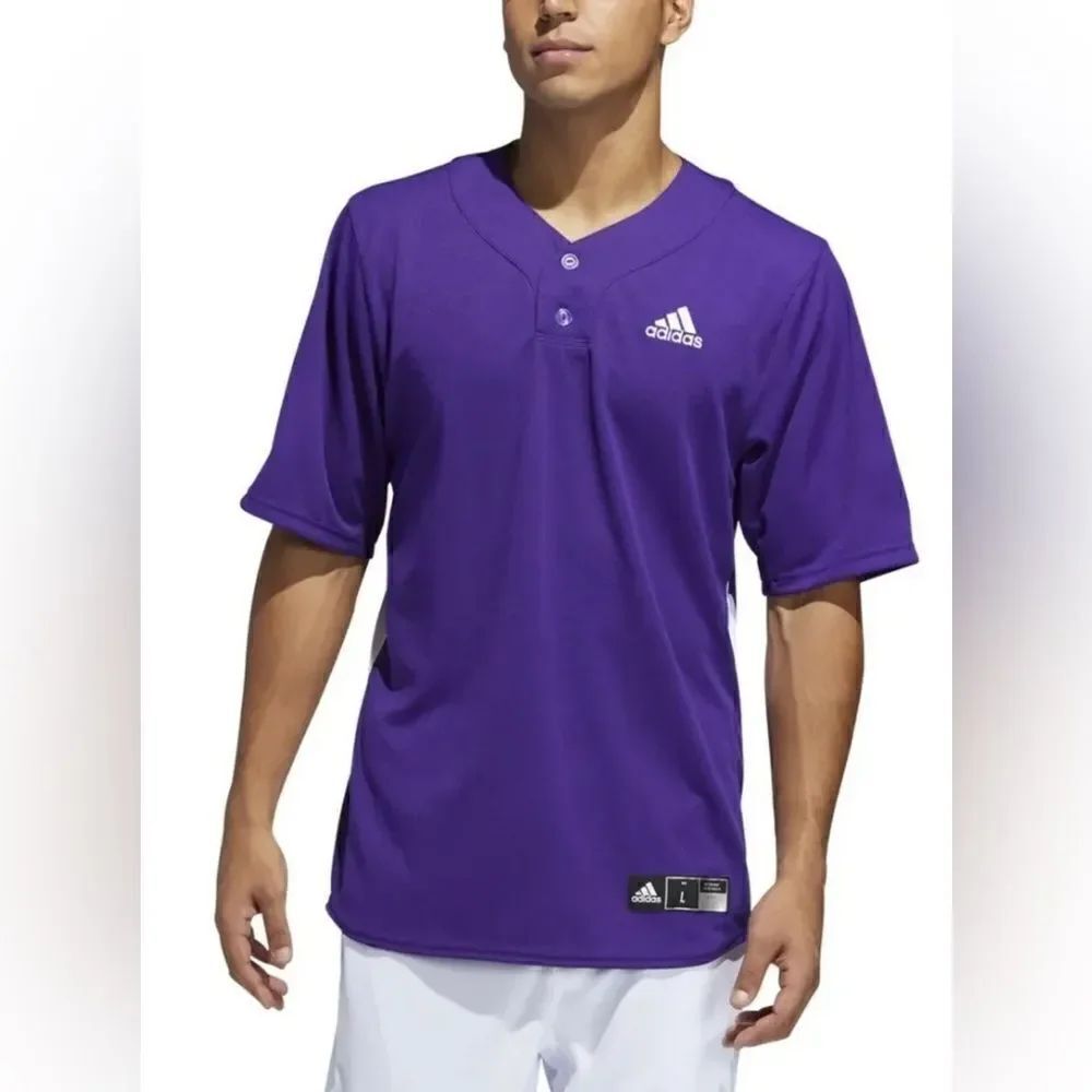 Adidas Men’s Purple Diamond King Elite Two-Button Baseball Jersey Medium